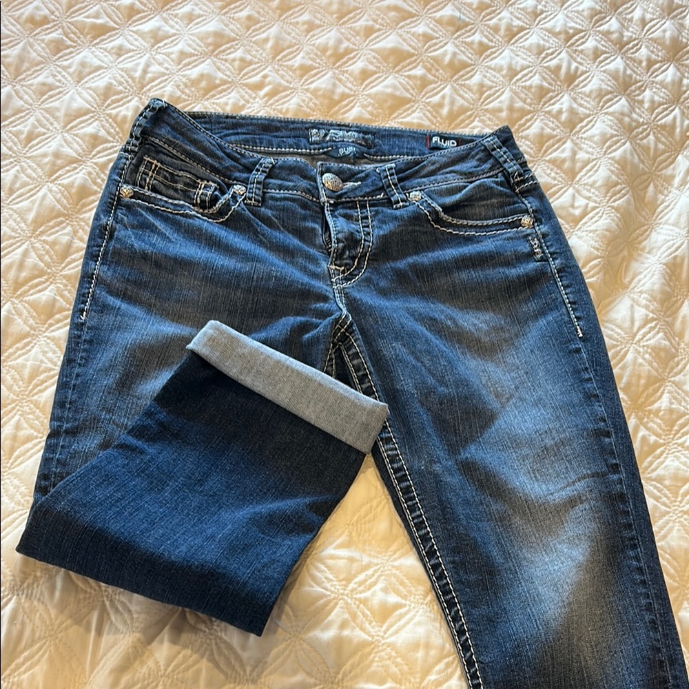 Silver Women's Blue Jean Capri